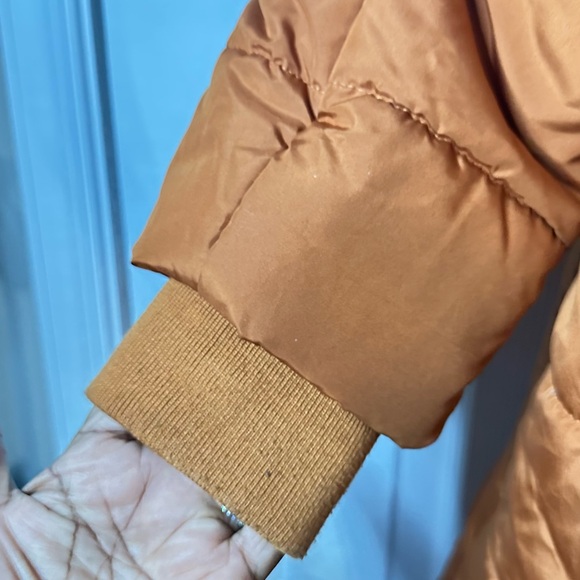 Women's Orange Quilted Coat - Picture 7 of 9